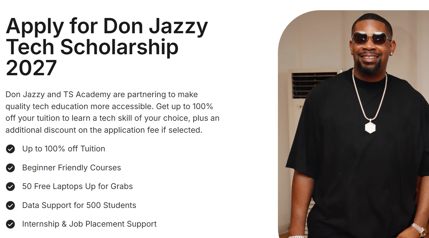 Don Jazzy Tech Scholarship 2027: How to Apply and Get Up to 100% Off Tuition